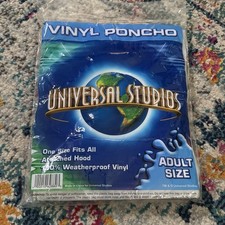 NEW Vintage Universal Studios Adult Size Vinyl Poncho Attached Hood One Size picture