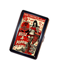 Bettie Page Burlesque pinup Cigarette Case vintage Handmade Metal Wallet picture