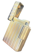 VTG 1972 S. T. Dupont Slim Lighter Rose Gold Lattice W/Lines Pattern France 1223 picture