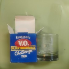 Vintage 1990 Seagram's V.O. Golden Quarterback Challenge Whiskey Rocks Glass picture