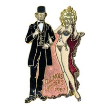 Vintage 1987 Jaycees Pin JCI Abraham Lincoln and Dancer NEW Sealed picture