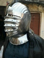 16Ga Sca Larp Medieval Knight Tournament Close Armor Helmet picture