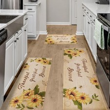 Sunflower Kitchen Mat Set of 3, Kitchen Decor and Accessories(Vintage) picture