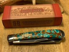 Rough Rider Amber Turquoise Stone Trapper 4 1/8