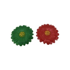 Vintage Jaydon Inc Yellow Green Daisy Salt Pepper Shakers Plastic Floral picture