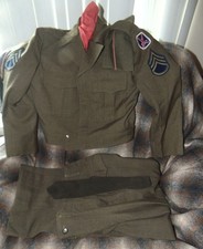 Vintage WW2 10th Mountain Division Ike Jacket Uniform Pants Cap Neckerchief Tie picture