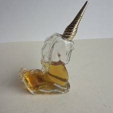 Vintage Avon Unicorn Perfume Cologne  Bottle Gold Horn , Brocade cologne. picture