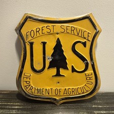 Rare Vintage Metal US Forestry Service Tree Sign Tree Badge Old Stock picture