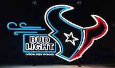 AUTHENTIC NEW BUD LIGHT NFL TEXAS TEXANS LED SIGN picture