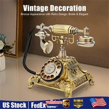 Retro Rotary Dial Telephone European Style Vintage Working Landline Phone picture