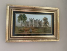 New York University Picture Eglomise  Style Reverse Painted Gold Framed Glass picture