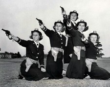 United States Naval Reserve WAVES Service Women w/h pistols 8x10 WWII Photo 958a picture