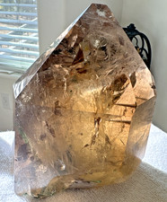 5.09lb Giant Smoky Citrine Quartz w/ Green Tourmaline on Cleavelandite Matrix picture