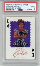 1991 WWF PLAYING CARDS QUEEN OF SPADES MISS ELIZABETH WRESTLING WWE PSA 9 RARE picture