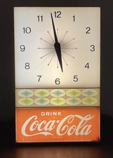 Vintage original Coca-Cola Lighted Clock Sign from 1950’s working extremely rare picture