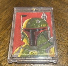 2026 Topps Chrome Star Wars Galaxy Boba Fett Gold Foil Sketch Jason Christner /1 picture