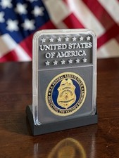 U S FEDERAL RESERVE POLICE Challenge Coin in MACE Signature Display ·IN STOCK· picture