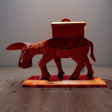 Vintage Wooden Donkey Cigarette Dispenser Mechanical Novelty Folk Art  WORKS picture