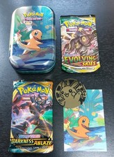 Pokemon TCG: Kanto Friends Mini Tin Open Charmander 1 Evolving skies 1 Darkness  picture