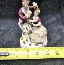 Dresden Porcelain Lace Figurine UnterWeissBach Romantic Couple 5 1/2