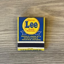 Vintage Lee Overalls Matchbook Full Unstruck Work Clothes Advertising 1940s picture