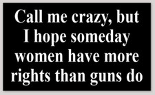 I Hope Someday Women Have More Rights Than Guns Do 3x5 Vinyl Sticker Decal picture