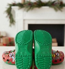 DISNEY MICKEY AND FRIENDS HOLIDAY CHRISTMAS PRINT CROCS CLOG SHOES M10/W12 NWT picture