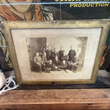 C.1890 Framed Picture on Board Photo Christmas School Church Class FABULOUS picture
