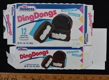 [ 1997 Hostess DING DONGS Snack Cakes Box - Vintage 1990s Food Packaging ] picture