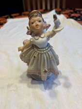 VTG Lefton Dresden Lace Angel candle stars Figurine picture