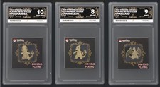 Pokémon Korean 24K Gold PlatedSticker Charmander Charmeleon Charizard ACE 8/9/10 picture