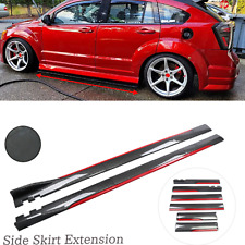 For Dodge Caliber SRT4 Carbon Fiber + Red  Look Side Skirt Extension Spoiler picture