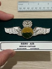 Rare Vintage Reno Air Senior Captain Pilot Wings Pin Defunct 1990s Airline picture