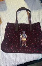 Princess Leia, Coach Star Wars Disney Large Tote Bag Burgundy/Pink Star Print picture