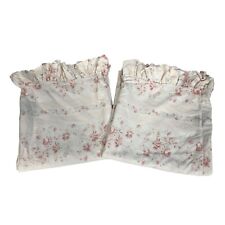 Vintage Lauren Ralph Lauren Heartland Stripes Pink Roses King Size Pillowcases picture
