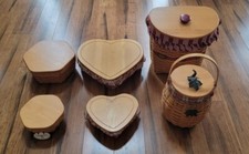 1998-2001 LOT of 6 VINTAGE LONGABERGER Baskets with Liners/Protectors picture