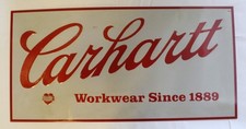 CARHARTT WORKWEAR SINCE 1889 EMBOSSED METAL TIN SIGN 12 X 24 ADVERTISING (READ) picture