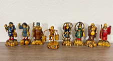 VINTAGE JAPANESE SEVEN LUCKY GODS SHICHIFUKUJIN RESIN FIGURE SET +EXTRA FIGURE picture