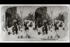 Kiev Ukraine 1898 Principal Street Pedestrians Storefronts Stereograph picture