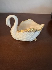 Vintage Lenox Ivory Porcelain Swan With Gold Trim Trinket Dish, Mint picture