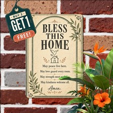 Distressed Family Slogan Metal Sign Rustic Living Room Wall Decor 8x12 picture