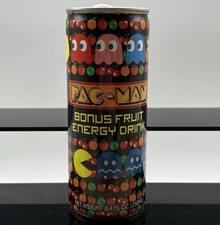 PAC-MAN Bonus Fruit Energy Drink Can 8.4oz. EMPTY 2000s Retro Brand Discontinued picture