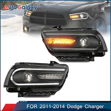 2PCS LED DRL Projectors Headlights w/ Dual Beam For 2011-2014 Dodge Charger picture
