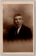 RPPC c1910s Glasgow Scotland Mature Mustache Man Electric Studios Suit Postcard picture