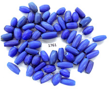 Antique Blue Onion Skin Chevron African Trade Beads Venice  1761 BN 66 READ  picture