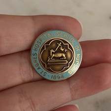 Vintage 1947 St Agnes Hospital School Of Nursing 10K Gold & Blue Enamel Pin picture