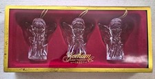 Christmas Angels Vtg 90s Gorham Ornament Set 3 Lead Crystal Angels Germany picture