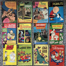 20 vintage Gold Key comic book lot, Disney, 3 Stooges, Jetsons, Popeye picture