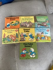 Vintage 1980’s Smurfs Care Bear Jedi Childrens Book Lot 7 Random House PEYO picture