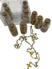 24PC x Wholesale Bulk Gold tone saint benedict  Rosaries for Baptism, Wedding, picture